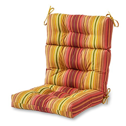 Greendale Home Fashions Cinnamon Stripe 44'' x 22'' Outdoor Seat/Back Chair Cushion, 1 Count (Pack of 1) von Greendale Home Fashions