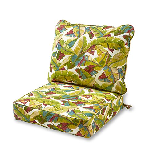 Greendale Home Fashions AZ7820-PALM-MULTI Tropical Multi Outdoor 2-teiliges Sitzkissen-Set von Greendale Home Fashions