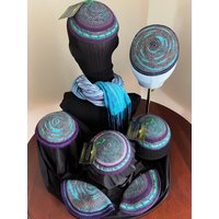 Lila & Aqua Bunte Kippah Lila & Aqua Bunte Kippah von GreenethingsBoutique