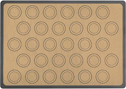 Silikon-Backmatte Fiberglas Macaron Backmatte Backofen Mikrowelle Matte antihaftbeschichtet rutschfest für Gebäck Rolling Teig Backen Pizza Kuchen Kekse von Greenf
