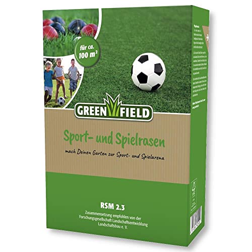 Greenfield Sportrasen und Spielrasen 2kg Gras Samen Rasen Sport Familie Robust von Greenfield