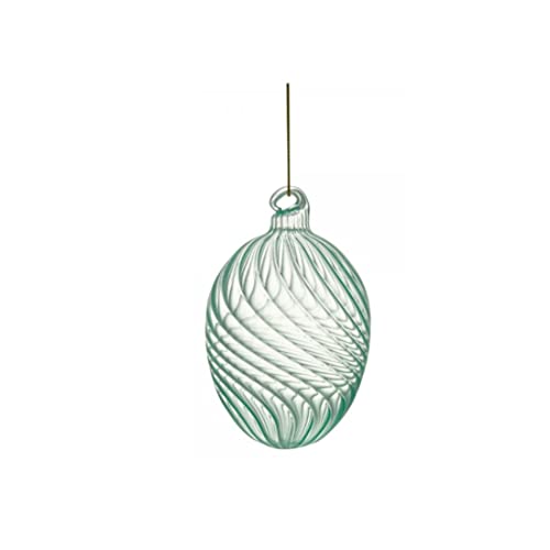 Egg Ornament Hanging Swirl Thin Pale Green von GreenGate