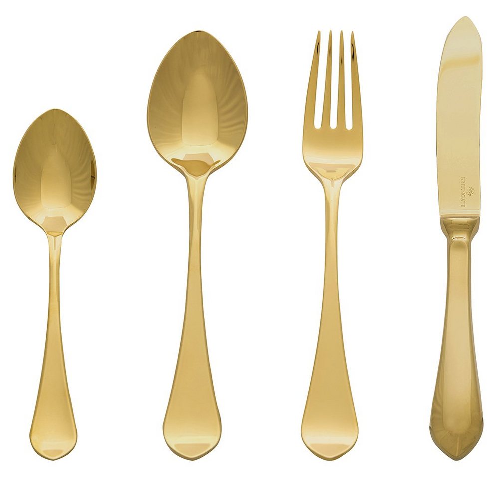 Greengate Besteck-Set curved Besteckset gold 4tlg, Edelstahl von Greengate