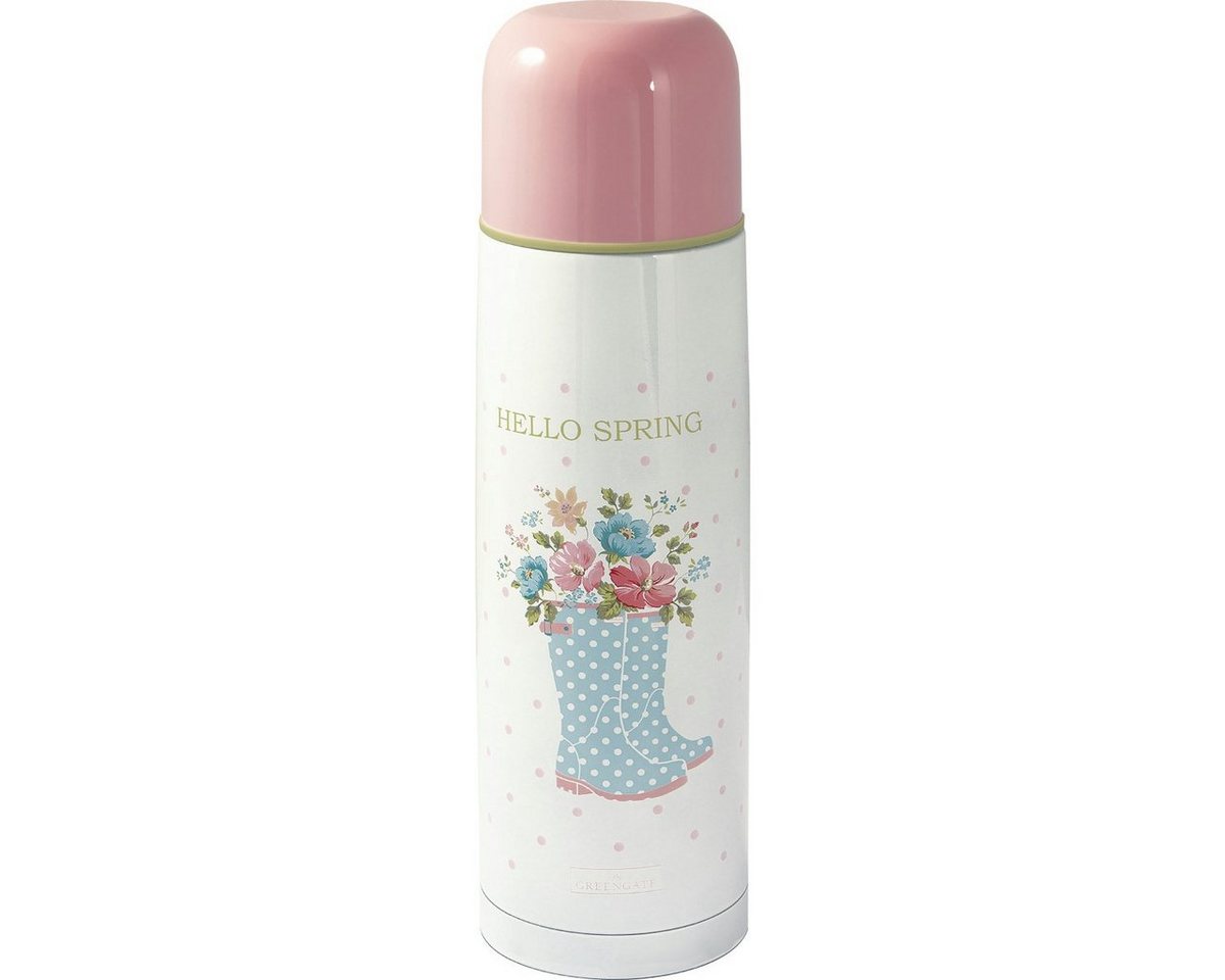 Greengate Coffee-to-go-Becher Greengate Josefina summer Thermoskanne white 800ml, Thermo von Greengate