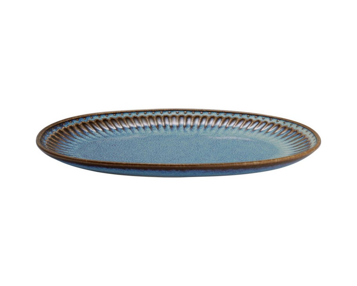 Greengate Gebäckteller Alice oyster Plätzchenteller blue 23x14,5cm, Stoneware, (Plätzchenteller) von Greengate