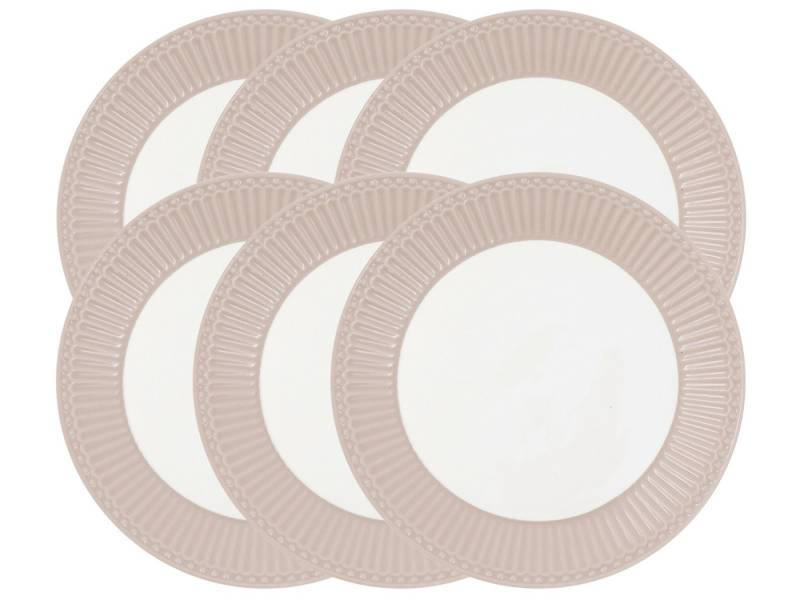 Greengate Geschirr-Set Alice Speiseteller creamy fudge 26,5cm Set6, Steingut von Greengate