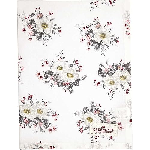 GreenGate Geschirrtuch Abella Weiß Blumen Baumwolle 50x70 Küchentuch von GreenGate