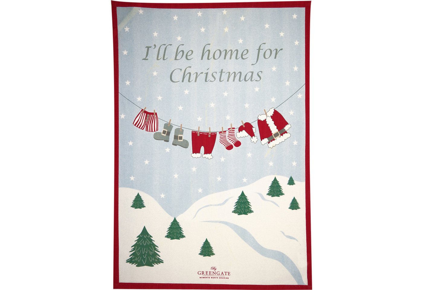 Greengate Geschirrtuch Geschirrtuch Home for Christmas weiss 70x50cm von Greengate