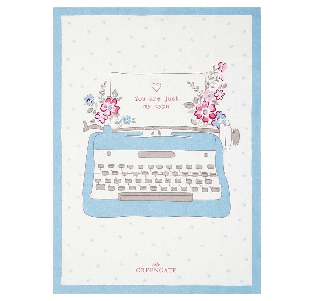 Greengate Geschirrtuch Greengate Geschirrtuch ELBA Weiß LOVE Letter in Schreibmaschine von Greengate