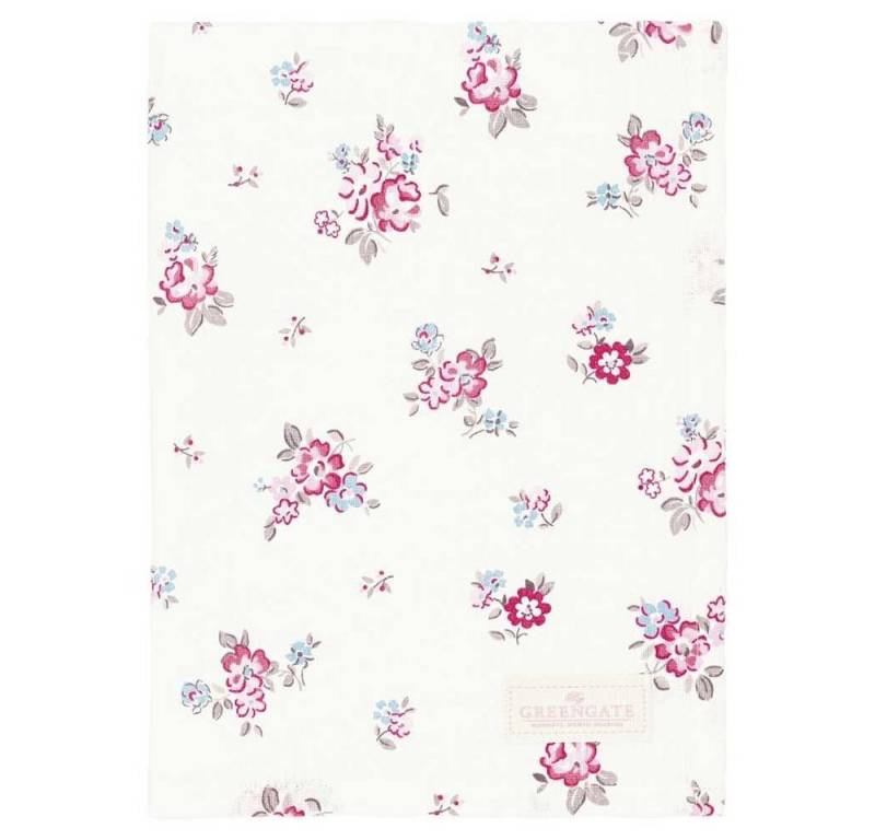 Greengate Geschirrtuch Greengate Geschirrtuch ELBA Weiß mit Blumen Muster von Greengate