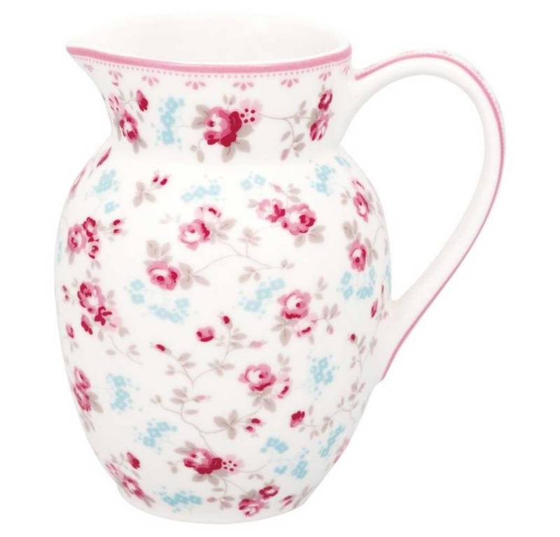 Greengate Karaffe Greengate Krug ELSY Weiß mit Blumen 0,5 Liter von Greengate
