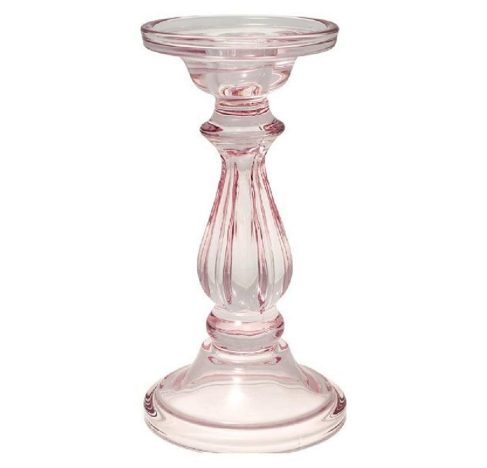 Greengate Kerzenhalter Glas Kerzenhalter Curved Pale Pink (Large) von Greengate