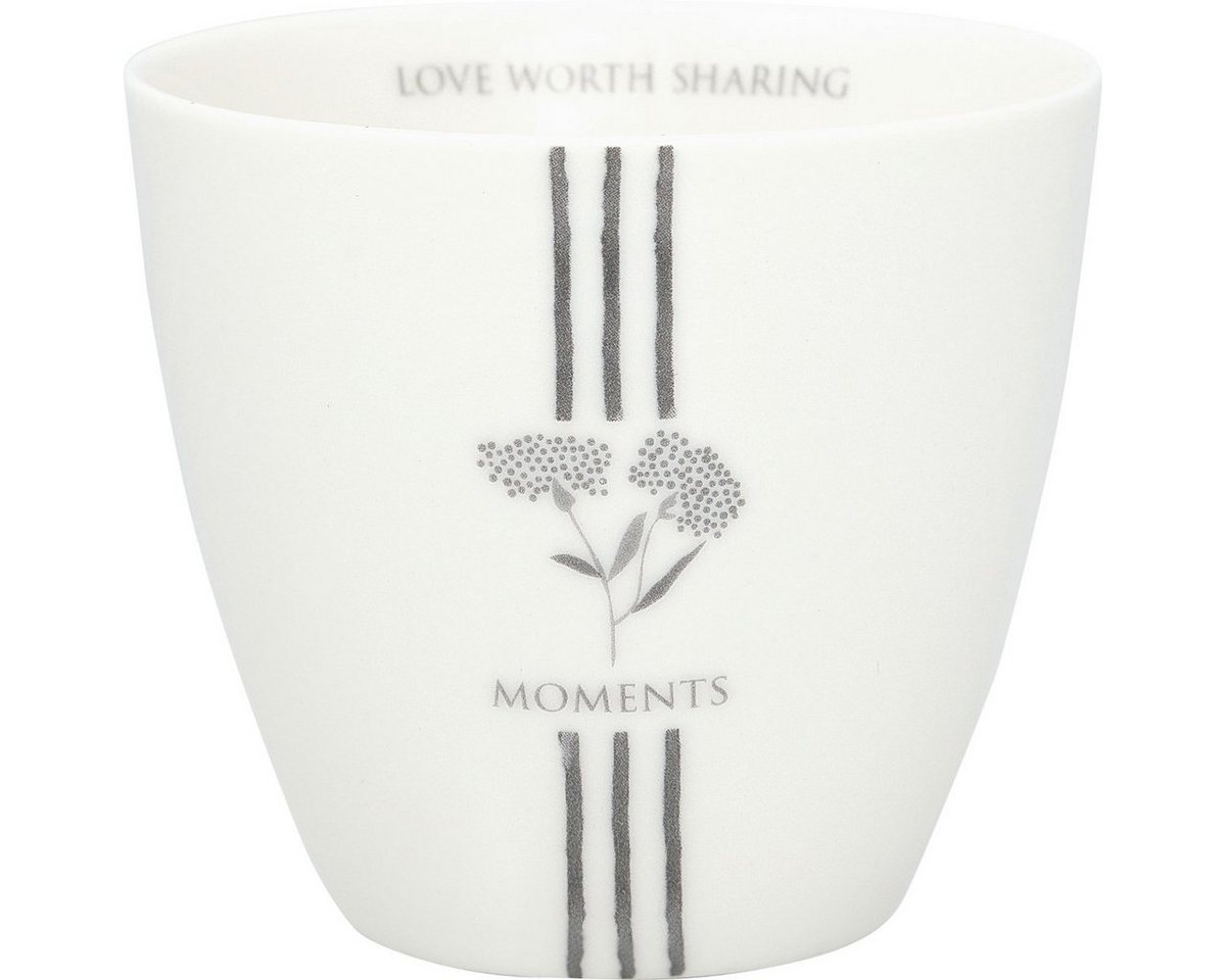 Greengate Latte-Macchiato-Glas Sabine Latte cup white 0,35l, Steinzeug von Greengate