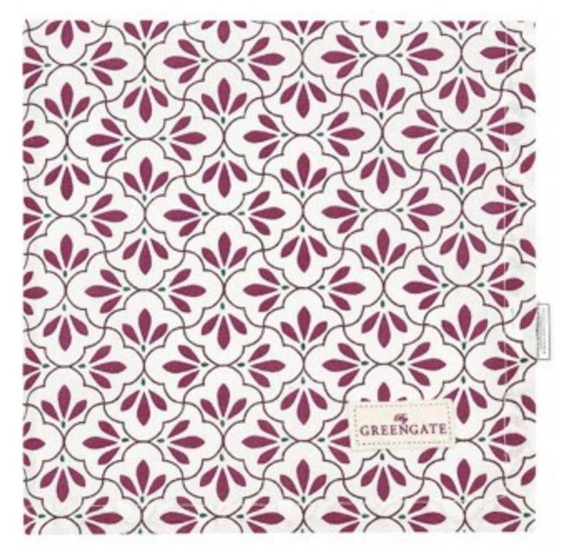 Greengate Papierserviette Greengate Stoffserviette CARINA Weiß Rot Muster von Greengate