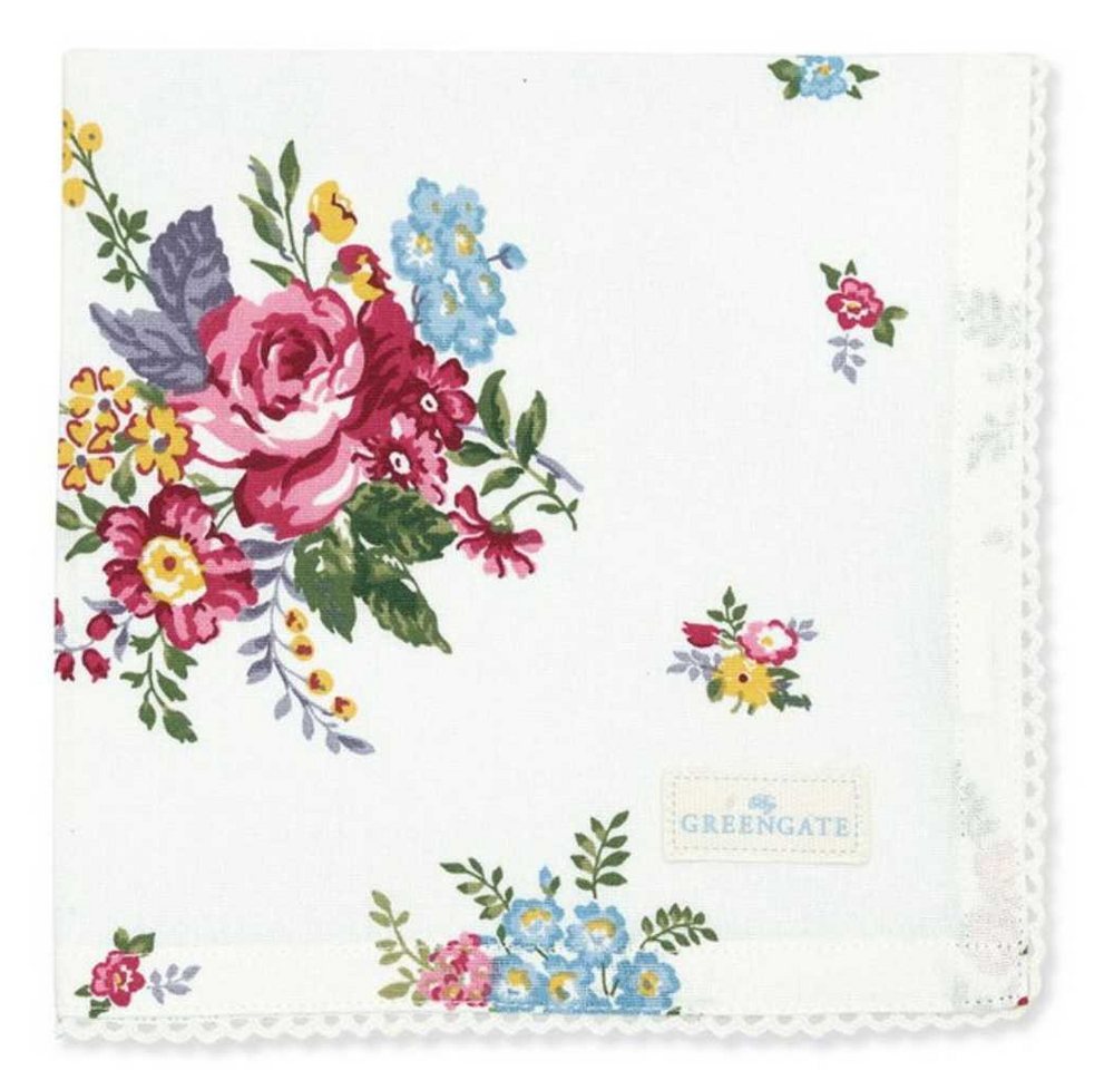 Greengate Papierserviette Greengate Stoffserviette mit Spitze ELINA Weiß mit Blumen Greengate Papierserviette Greengate Stoffserviette mit Spitze ELINA Weiß mit Blumen von Greengate
