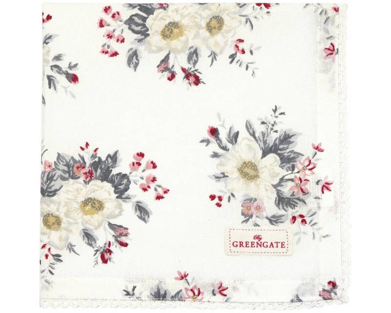 Greengate Stoffserviette Abella Stoffserviette mit Spitze weiss 40x40cm von Greengate