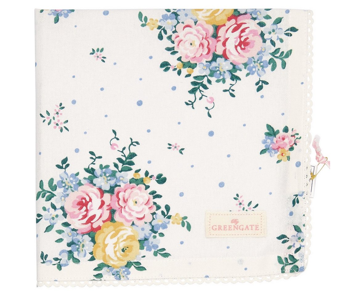 Greengate Stoffserviette Laura Stoffserviette mit Spitze white 40 x 40 cm von Greengate