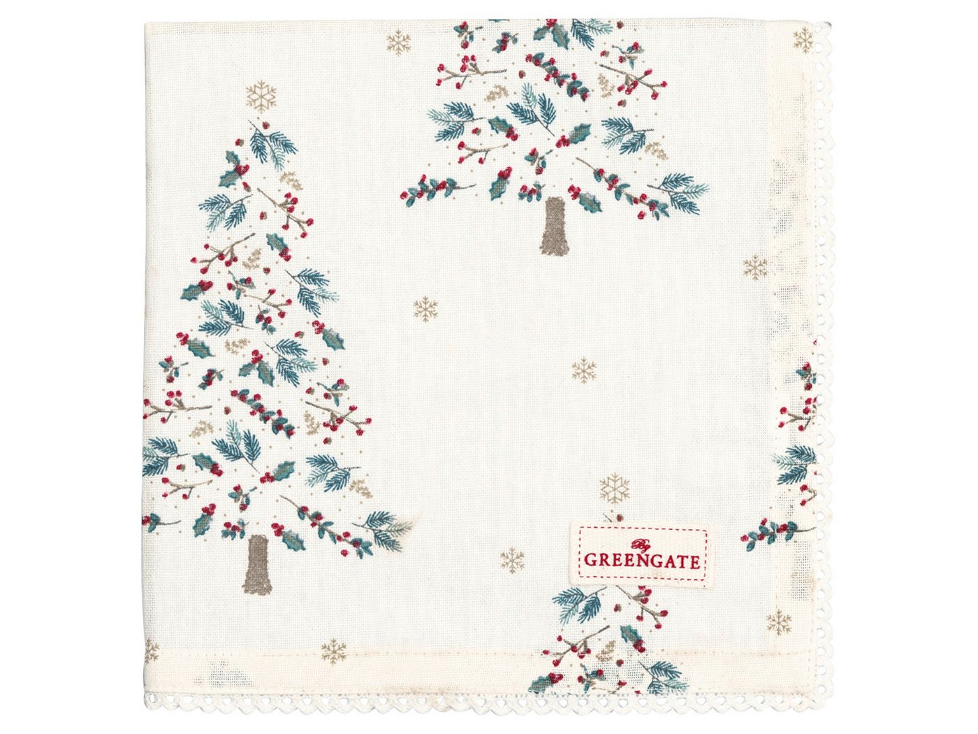 Greengate Stoffserviette Lucie Xmas Stoffserviette mit Spitze white 40x40cm Greengate Stoffserviette Lucie Xmas Stoffserviette mit Spitze white 40x40cm von Greengate
