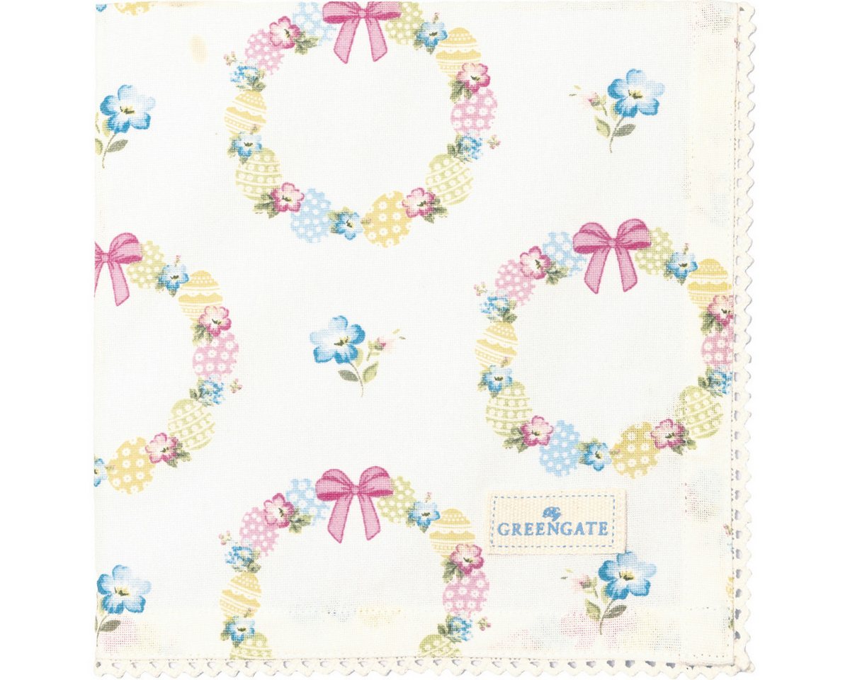 Greengate Stoffserviette Sorina Stoffserviette mit Spitze white 40x40cm von Greengate