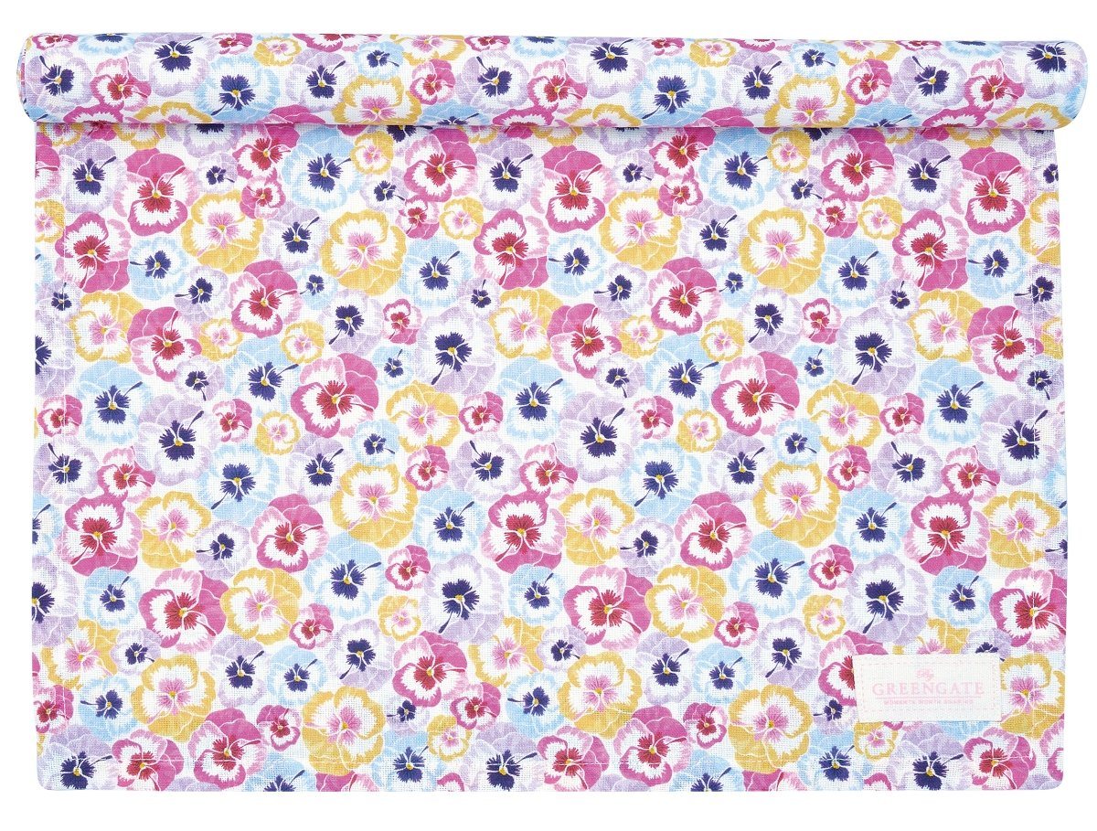 Greengate Tischdecke Anine Tischläufer pink 140 x 40 cm von Greengate