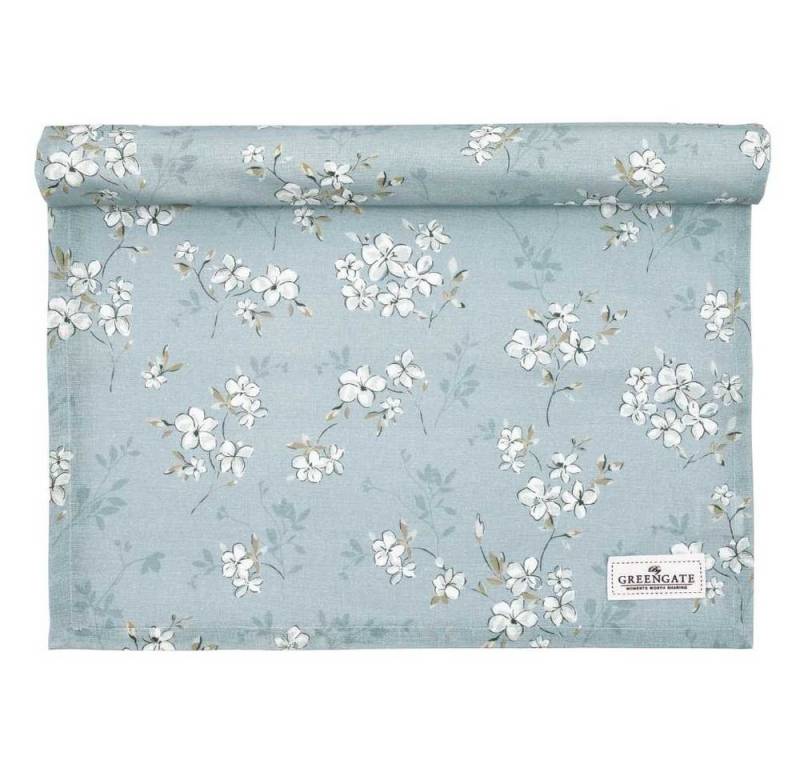 Greengate Tischläufer Greengate Tischläufer AUBREY ICE BLUE Blau mit Blumen von Greengate
