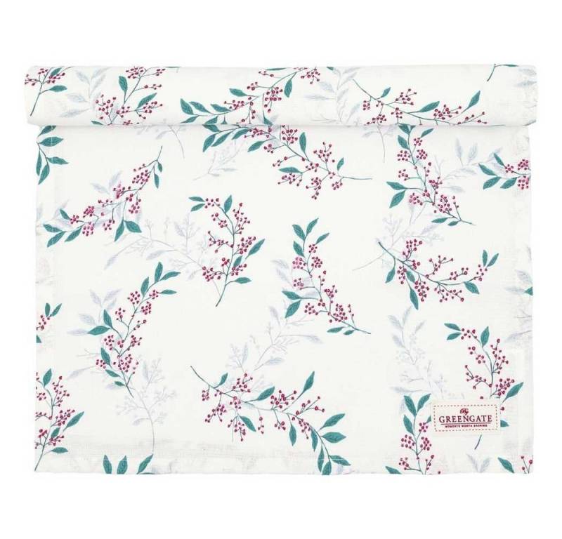 Greengate Tischläufer Greengate Tischläufer JULANI Weiß mit Blumen von Greengate