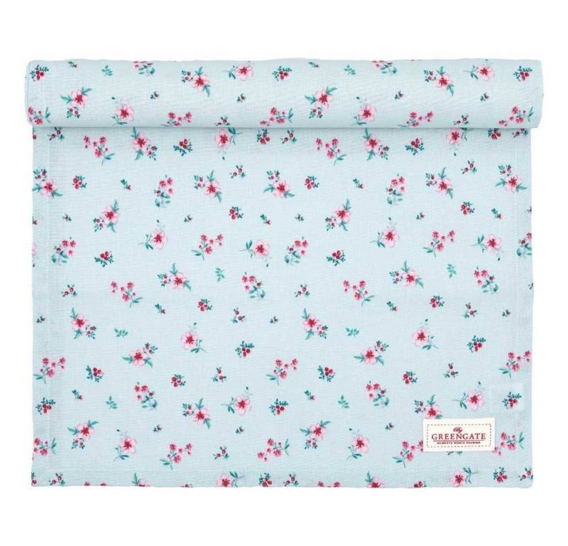 Greengate Tischläufer Greengate Tischläufer SILA PALE BLUE Blau mit Blümchen von Greengate