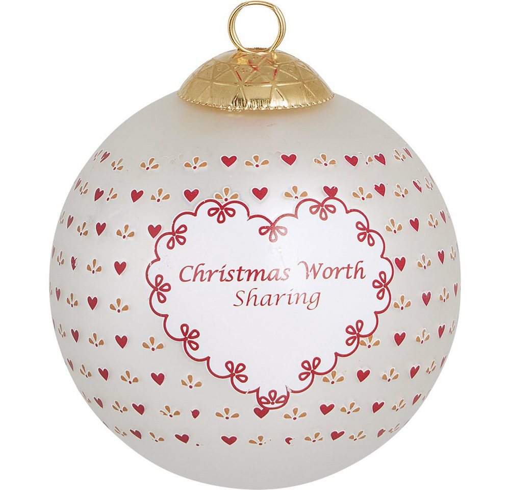 Greengate Weihnachtsbaumkugel Layla heart Weihnachtskugel white 8cm von Greengate