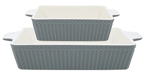 [W2023/02] Dishes Alice stone grey rectangular set of 2 small von Greengate