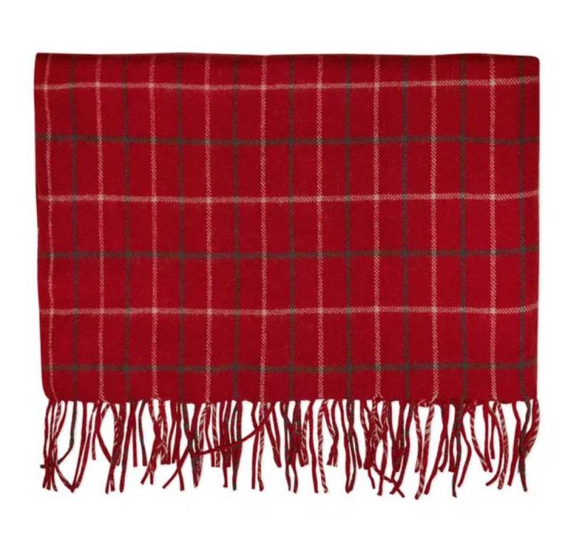 Wohndecke Greengate Decke LYLA Rot Karo Muster Wolle 180x130, Greengate von Greengate