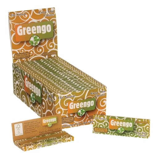 Greengo Extra Thin Classics Kurze ungebleichte Blättchen 1 Box (50 Heftchen) von Greengo