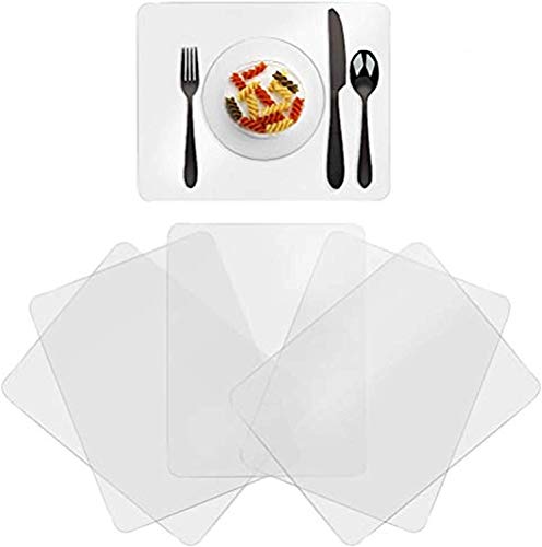 Greengoal Abwaschbare Klare Tischsets, Kunststoff Tischsets, Durchscheinende Tischsets - für Esstisch Hitzebeständig Rutschfest Küchentisch Matten Esszimmer (6er Set) von Greengoal