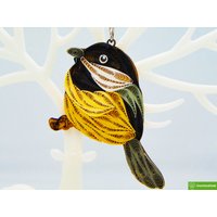 Black-Capped Chickadee, Quilling Ornaments Kollektion, Home Dekoration Urlaub Dekor, Handgemachtes Ornament Für Tierliebhaber, Quilled von Greenhandshake