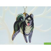 Husky, Quilling Ornaments Kollektion, Home Dekoration Urlaub Dekor, Handgemachtes Ornament Für Tierliebhaber, Quilled von Greenhandshake