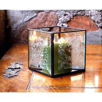 Buntglas-Kerzenhalter - Abgeschrägtes Glas Abgeschrägte Klarglas-Kerzenlaterne Handgefertigte Glas-Wohndekoration Weihnachtsgeschenk Vatertag von GreenhouseGlassworks