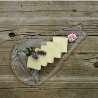 Eingeschmolzene Bierflasche - Butterdose Löffelrest Upcycling Klare Flasche Gastgeschenk von GreenhouseGlassworks