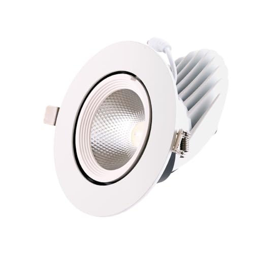 LED-Downlight-Strahler 24W 2260Lm 3000ºK Rund verstellbar 40.000H [HO-COB-C-OR-24W-WW] | Greenice von Greenice