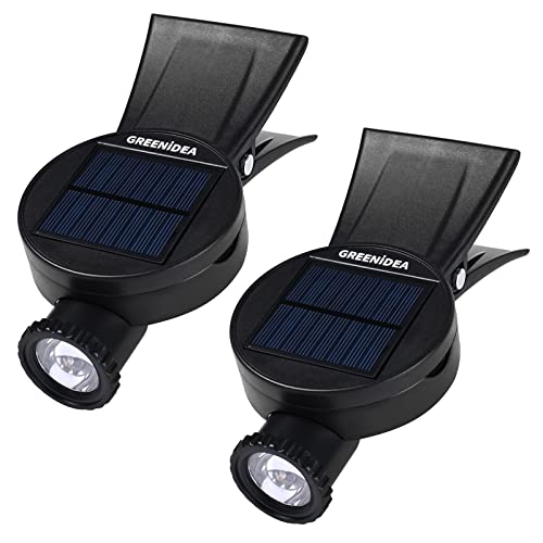 Greenidea Smart Lighting Speaker 2PCS LED Solar Gartenlampen,Solarleuchten für den Außenbereich, Clip-Solarlicht,Zaunleuchten, Wasserdichte Solarstrahler für Zaundeck Garage Terrasse Verand von Greenidea Smart Lighting Speaker