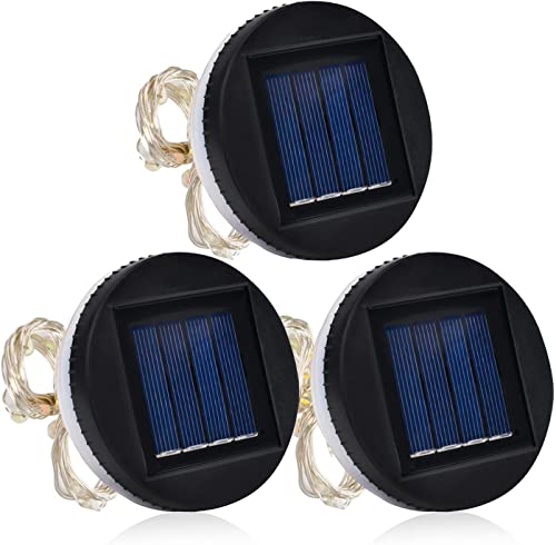 3 Stück Solar Ersatzdeckel 8.5 cm für Solarleuchte Außenlaternen,Solar Mason Jar Deckel Licht Ersatzmodule für Solarlampen Warmweiß Lichtern, LED Solarmodule ersatz für Garten Laterne Terrasse von Greenidea Smart Lighting Speaker