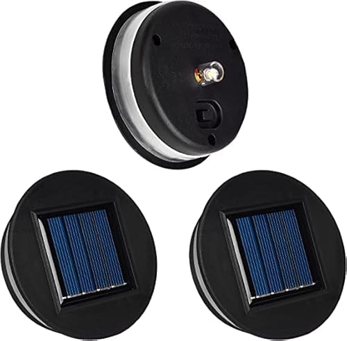 3 Stück Solar Ersatzdeckel 8.5 cm für Solarleuchte Außenlaternen,Solar Mason Jar Deckel Licht Ersatzmodule für Solarlampen Warmweiß Lichtern, LED Solarmodule ersatz für Garten Laterne Terrasse von Greenidea Smart Lighting Speaker