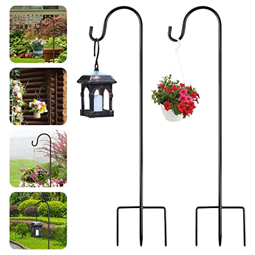 Greenidea 2 PCS Garten Schäferhaken 89 cm/35 inch Hirtenhaken Metall Gartenpfahl mit Haken Laternenstab Hirtenbogenhaken für Solarlaternen Lichter Vogelkäfige, Hochzeiten, Pflanzenkörbe von Greenidea Smart Lighting Speaker