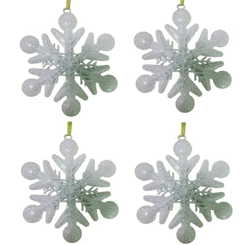 4 Pcs Weihnachten 4 Farbe Schneeflocke Ornamente für Weihnachtsdekorationen,2023 Schneeflocke Ornamente für Weihnachtsbaumschmuck, hängende Metall Schneeflocke Weihnachtsornamente von Greenidea Smart Lighting Speaker