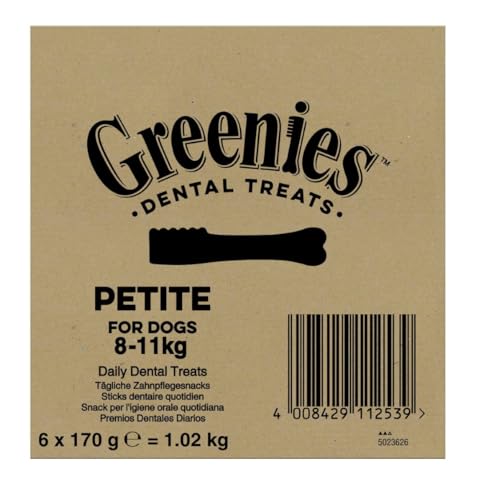 GREENIES Dental Treats Petite für Hunde von 8-11kg, 6 x 170g von Greenies