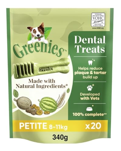 Greenies Dental Treats Original Petite – Zahnpflegesnacks für kleine Hunde von 8-11 kg – Hundeleckerli zur täglichen Zahnreinigung – 1 x 340 g Greenies Dental Treats Original Petite – Zahnpflegesnacks für kleine Hunde von 8-11 kg – Hundeleckerli zur täglichen Zahnreinigung – 1 x 340 g von Greenies
