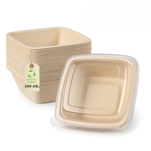 Greenkaufen 1L Bagasse Schalen mit Deckel – 300 Stück – Biologisch abbaubare To-Go Boxen – Auslaufsicher & Mikrowellengeeignet – Einwegverpackung für Catering, Takeaway & Foodtruck Greenkaufen 1L Bagasse Schalen mit Deckel – 300 Stück – Biologisch abbaubare To-Go Boxen – Auslaufsicher & Mikrowellengeeignet – Einwegverpackung für Catering, Takeaway & Foodtruck von Greenkaufen