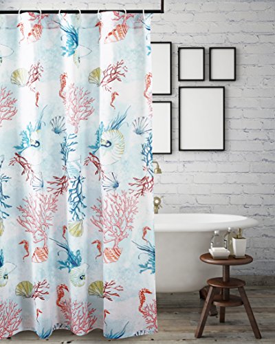Greenland Home Fashions Sarasota Duschvorhang, Polyester-Mikrofaser, Mehrfarbig, W 72" x L 72" (1 Panels) von Greenland Home Fashions
