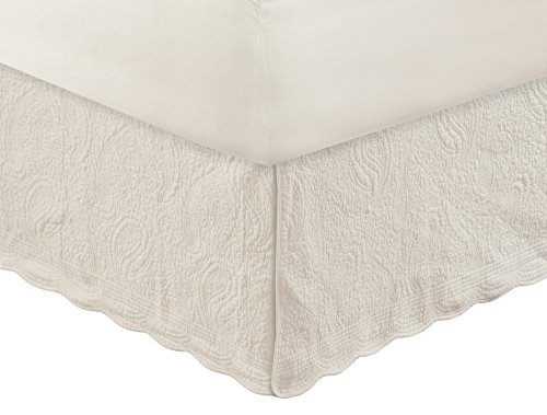 Greenland Home Gesteppter Bettrock, Paisleymuster, elfenbeinfarben von Greenland Home Fashions