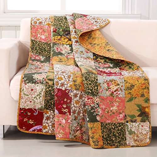 Greenland Home Antique Chic Quilted Patchwork Throw, 50" x 60", Multicolor von Greenland Home Fashions