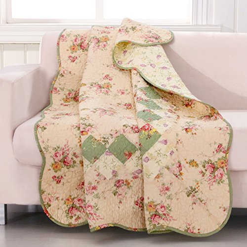 Greenland Home Bliss Elfenbeinfarben gesteppt Patchwork Überwurf von Greenland Home Fashions