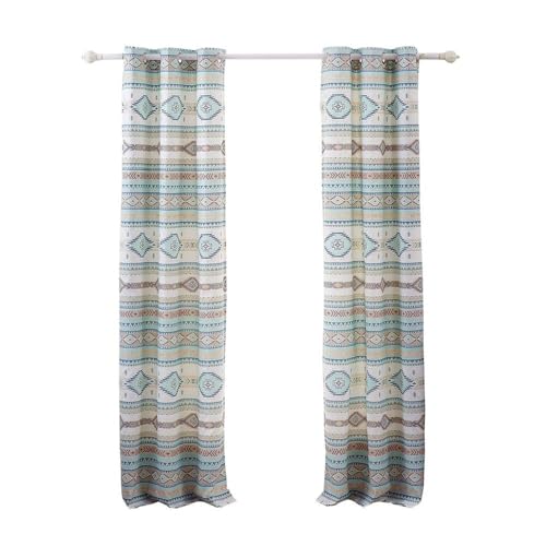 Greenland Home Phoenix Fensterbehandlung, Mikrofaser-Polyester, Türkis/Ausflug, einfarbig (Getaway Solids), 42" W x 84" L (Pack of 2), 2 von Greenland Home Fashions